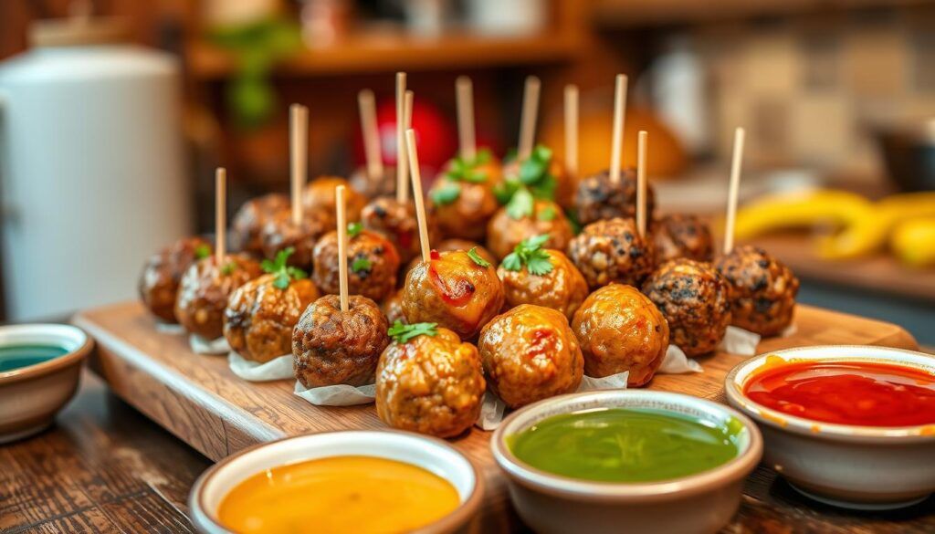 Variaciones de mini albóndigas Variaciones de mini albóndigas