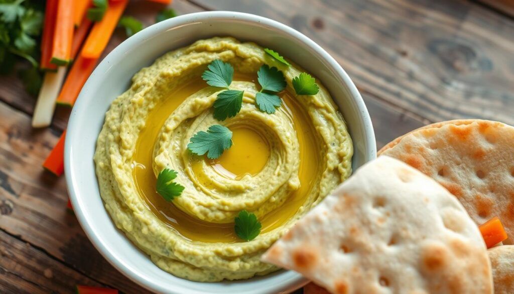 Hummus de aguacate y cilantro Hummus de aguacate y cilantro